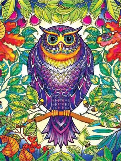 Алмазная картина Сова, полная дрель, украшение для дома, Алмазная вышивка, мозаика с животными, картина со стразами, настенное искусство