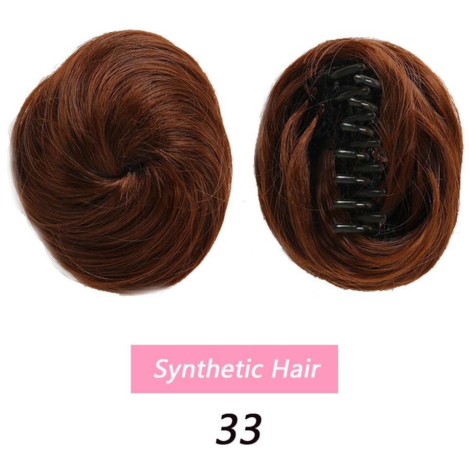 LUPU Girl's Chignon Natural Black Brown Straight Messy Bun For Women And Kids Donut Roller Hair Bun