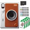 Мгновенная камера Cheki Evo Hybrid instax mini Коричневая пленка 40 листов microSD 32 ГБ Деко-ручка (Коричневый комплект из 4 предметов)