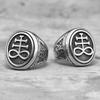 Vintage Lucifer Satan Stainless Steel Mens Rings Gothic Unique Punk for Male Boyfriend Biker Jewelry Creativity Gift