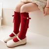 Cotton Children's Mid-calf Socks Red Children Mid-Length Socking Sweet Girls Socks  New Year