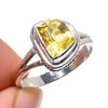 Natural Citrine Gemstone Handmade 925 Solid Sterling Silver Gift Ring S.8 J9f99
