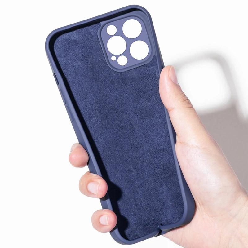 Жидкий силиконовый однотонный чехол для телефона для iPhone 15 14 Pro Max 13 12 11 XS XR X Mini 7 8 Plus SE противоударный мягкий чехол