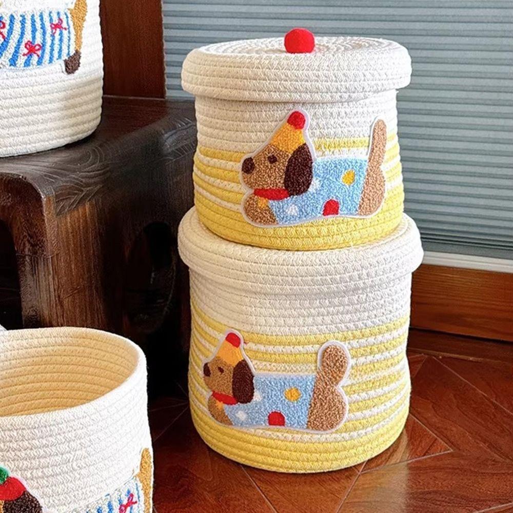 Пылезащитная плетеная корзина для хранения большой вместимости, корзина для организации дома, корзина для хранения с крышкой