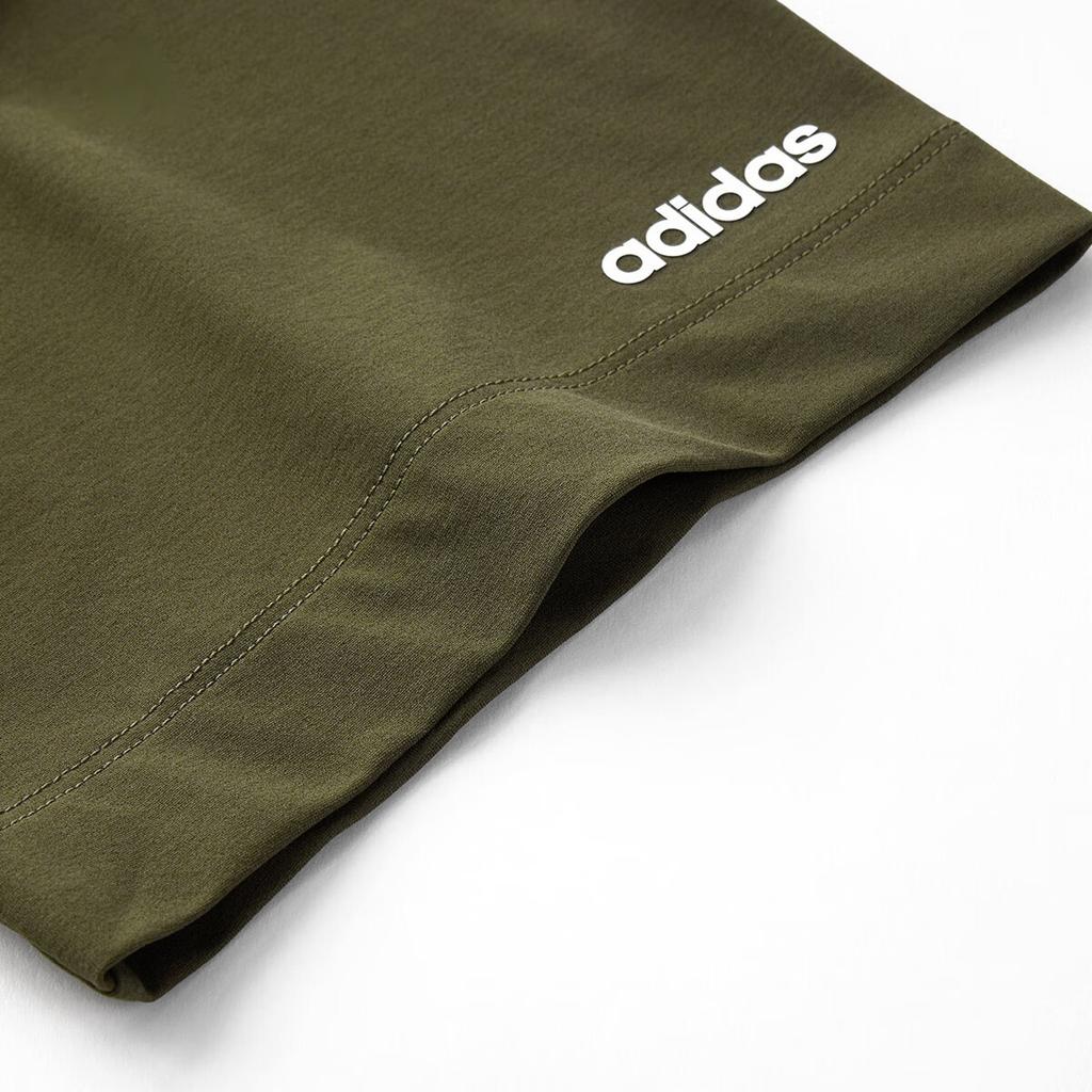 Adidas Спортивная серия Круглый вырез свитера Удобная футболка с коротким рукавом унисекс Топы Rock-Olive-Green JI8478