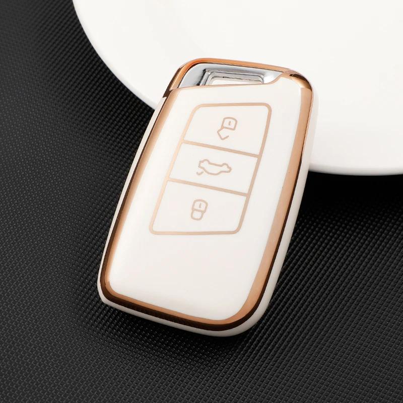 Soft TPU Car Remote Key Case Cover Shell For VW Volkswagen Passat B8 Magotan For Skoda Kodiaq Superb A7 Smart Keyless