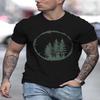 Summer Men's Casual Pine Tree Pattern 3D Digital Printed T-shirt Short Sleeved Round Neck
