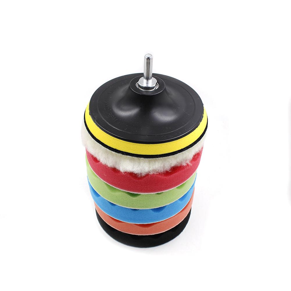 8 шт./компл. Полировальный пад Автомобильная губка Полировальный пад Комплект 3/5/6/7 дюймов Самоклеящийся Полировка Воскование Губка Шерстяной круг