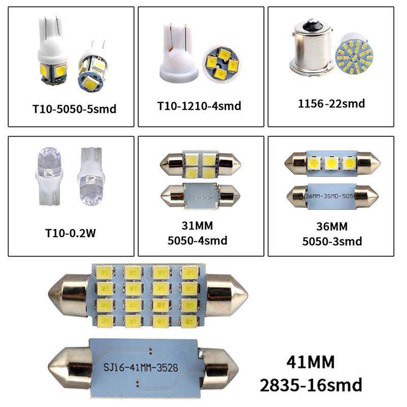28шт/набор салона автомобиля белый светодиодный купол номерного знака смешанные лампы накаливания