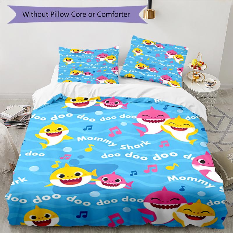 3pcs Shark Bedding Set Duvet Cover Closure Includes 1 Duvet Cover & 2 Pillowcases, Soft and Comfortable for All Seasons.