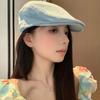 Японские новые простые нишевые береты синего цвета Casp для женщин, летние тонкие универсальные шляпы Show Face, маленькие ретро-литературные шляпы Forward