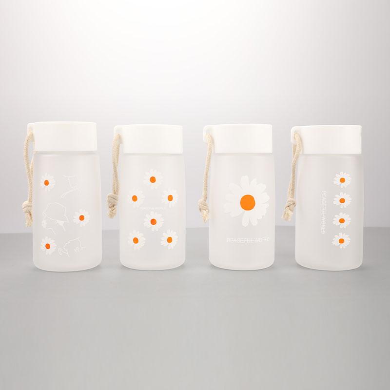 500Ml Small Daisy Transparent Plastic Water Bottles Water Bottle Portable Travel