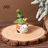 Outdoor Gnome Decoration Halloween Witch Hat Figurine, Mini Wizard Resin Dwarf Sculpture Statue, Ornament for Indoor Holiday Decor Spooky Party