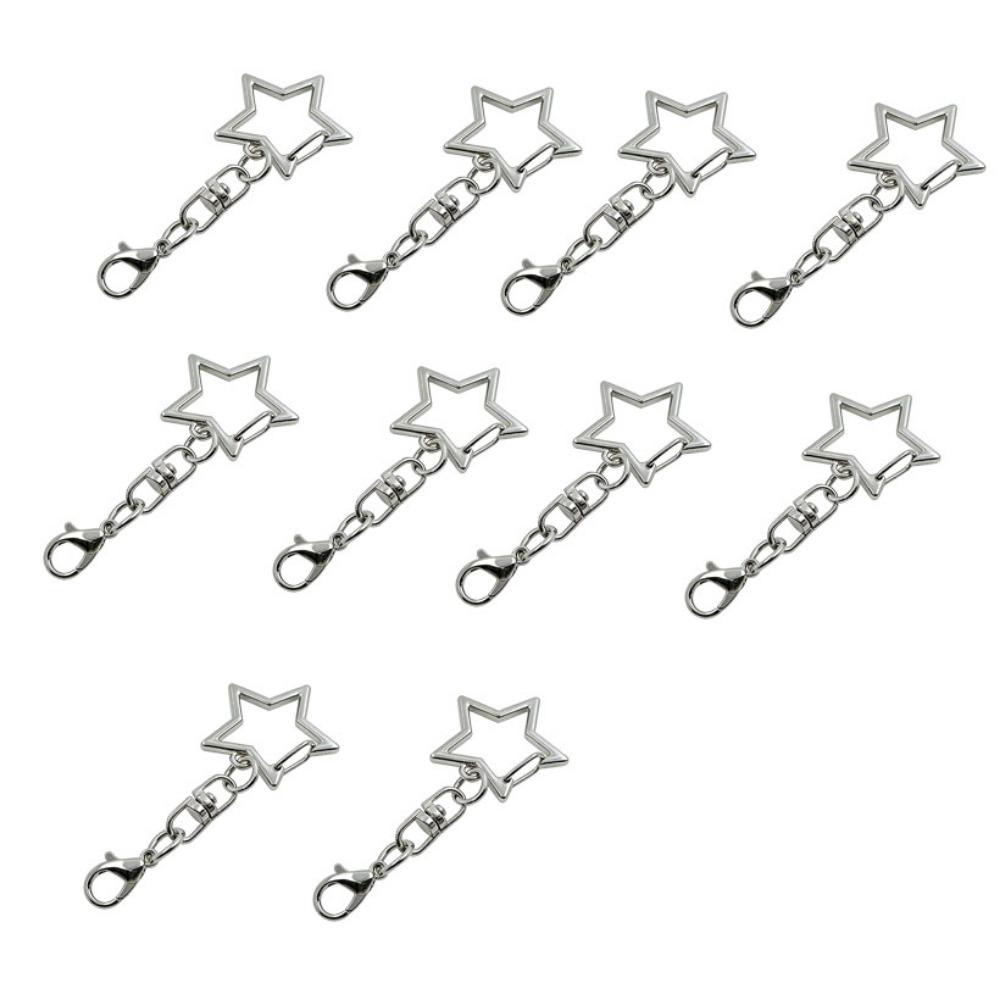 10Pcs Multi Styles Spring Snap Keychain 360 Rotate Star Shaped Clasp  DIY Jewelry Making
