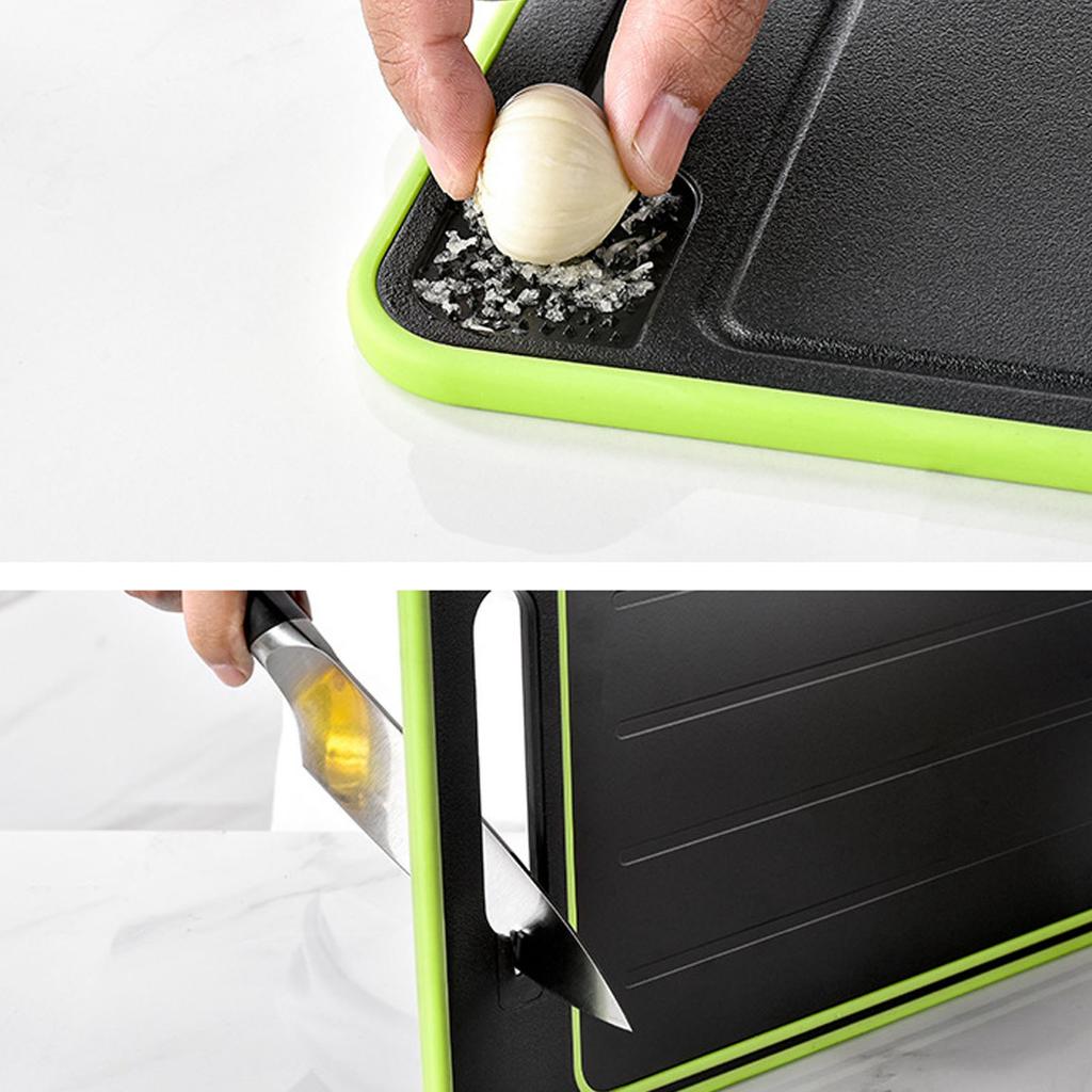 Multifunctional Cutting Board Rapid Thawing Aluminum Alloy Spray Paint Dual Sided Grinding Chopping Board with Knife Sharpener