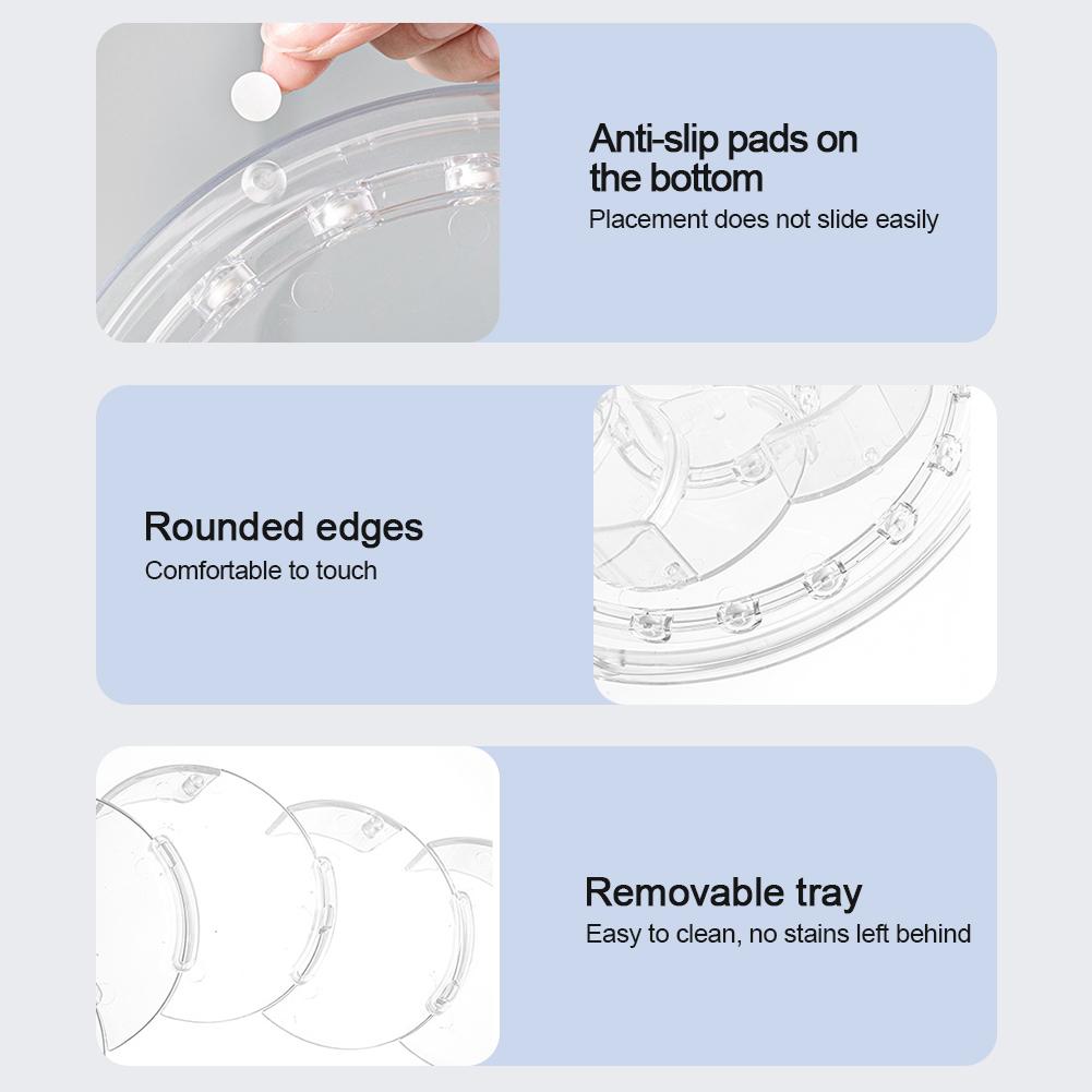 Вращающаяся полка для хранения в холодильнике, кухонная полка для хранения напитков и приправ, органайзер-подставка для ванной комнаты, шкафчика, холодильника, туалетного столика
