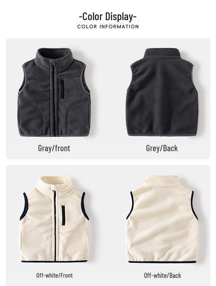 Детский осенне-зимний флисовый жилет со стойкой - Унисекс безрукавка