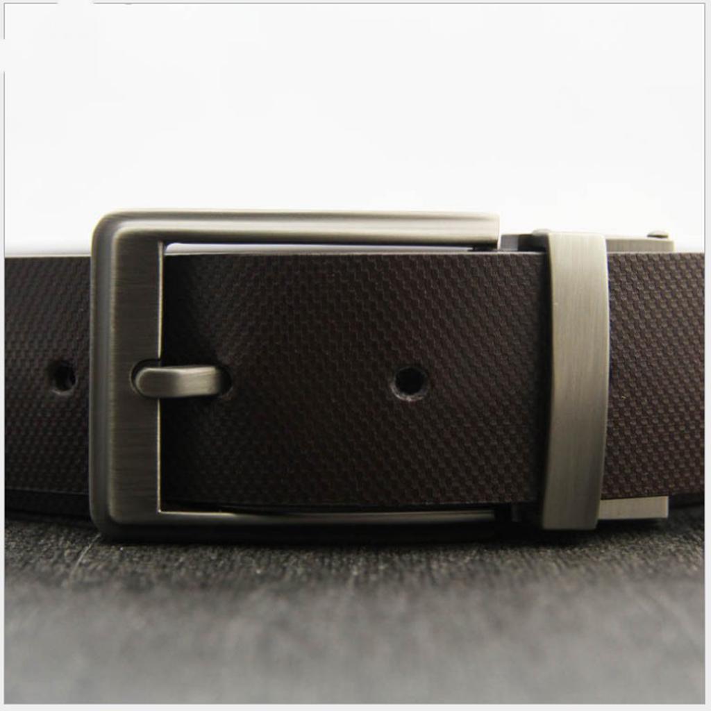 Men Belt Buckle Single Prong Rectangular Pin Reversible Pearl Gray