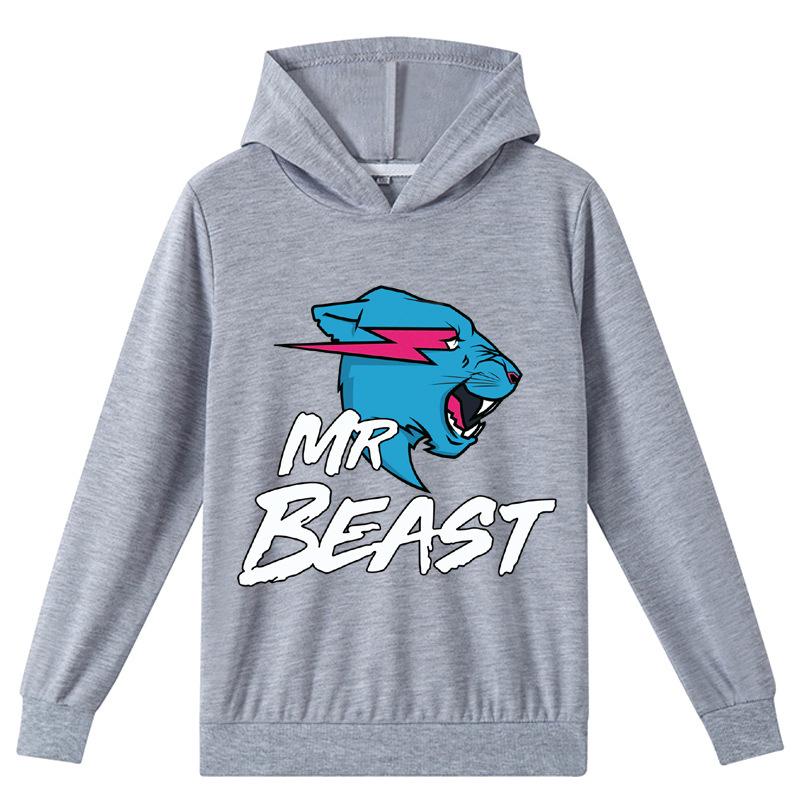 Mr Beast Lightning Cat Kids Fashion Print Hoodie Sweatshirt