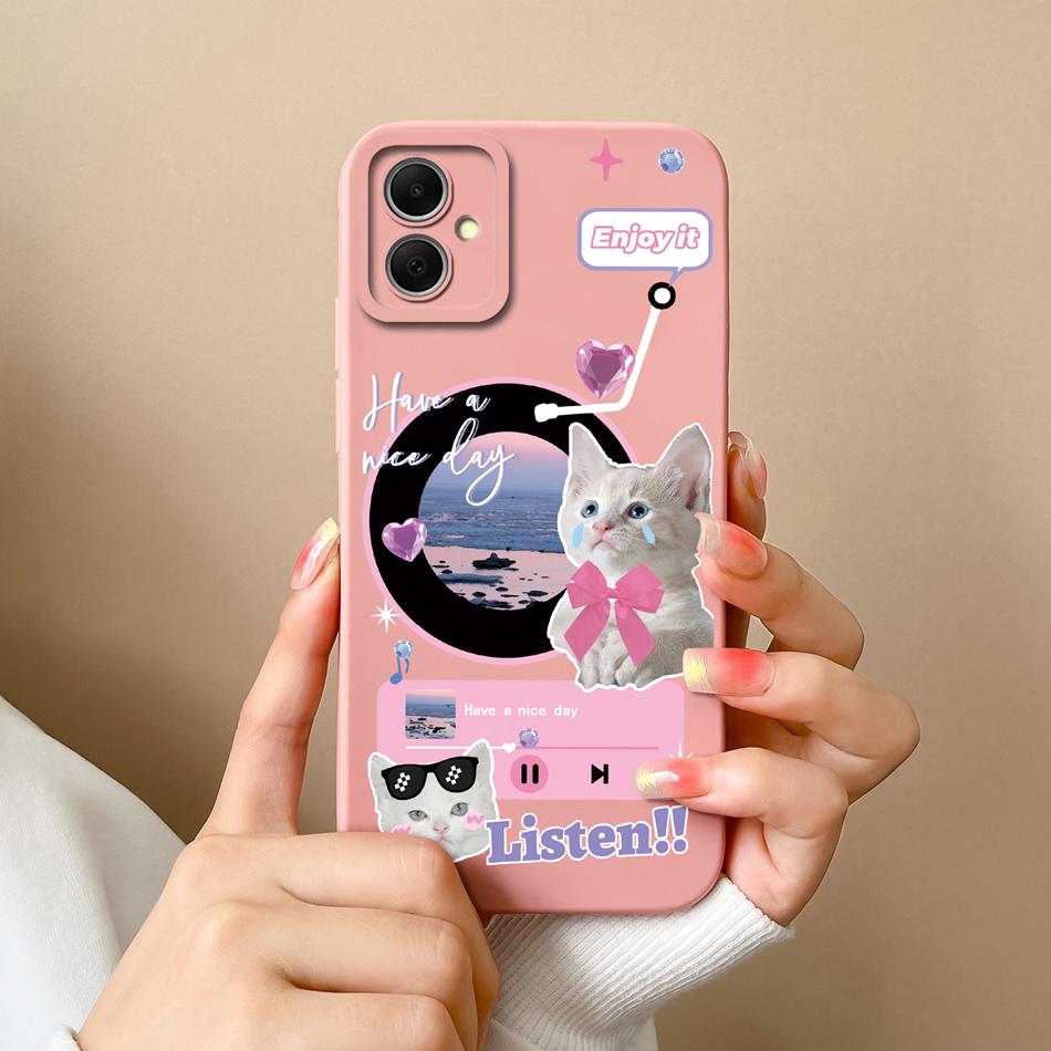 Чехол для Samsung Galaxy A05 A05S Милый Дизайн Полная Защита Funda Для Samsung A 05 Мягкий Жидкий Силикон Задняя Крышка Телефона Coque
