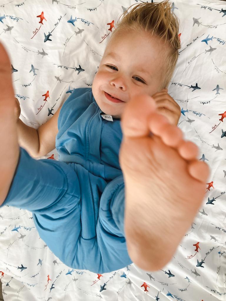 Легкий спальный мешок с ножками M (3-5 лет) серый