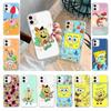 Чехол для Samsung A04 A14 A23 A34 A54 M23 M33 M52 M53 Realme 10 9 C30S C35 C55 VIVO Y02S Y21 Y51 X80 Pro Прозрачный чехол SI42 Милый Спанч Боб
