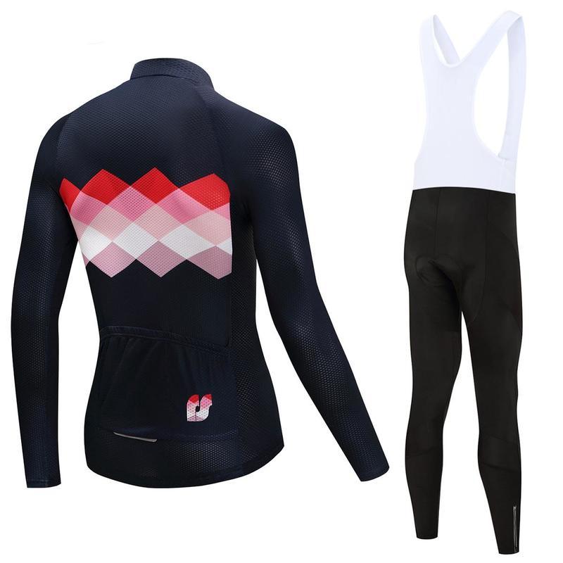 Трикотажные изделия для езды на велосипеде, комплект одежды для велоспорта, мужские/женские белые нагрудники с длинными рукавами, брюки, костюм для велосипедной одежды