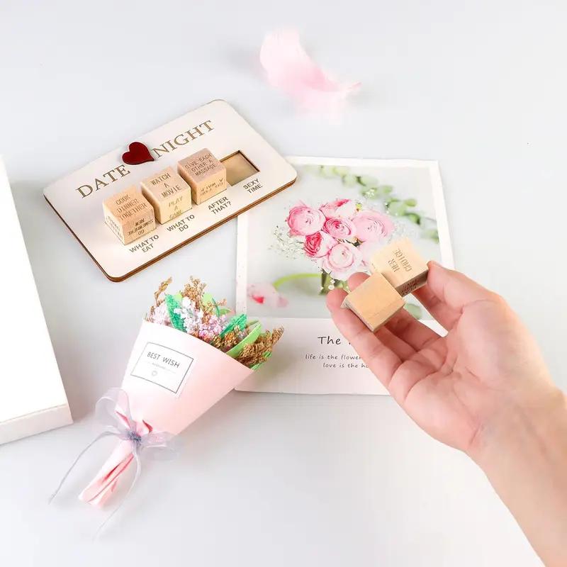 Кубики для свиданий Ночное издание Деревянная игра в кубики для свиданий для пар Деревянные многоразовые кубики для дат годовщины для пар