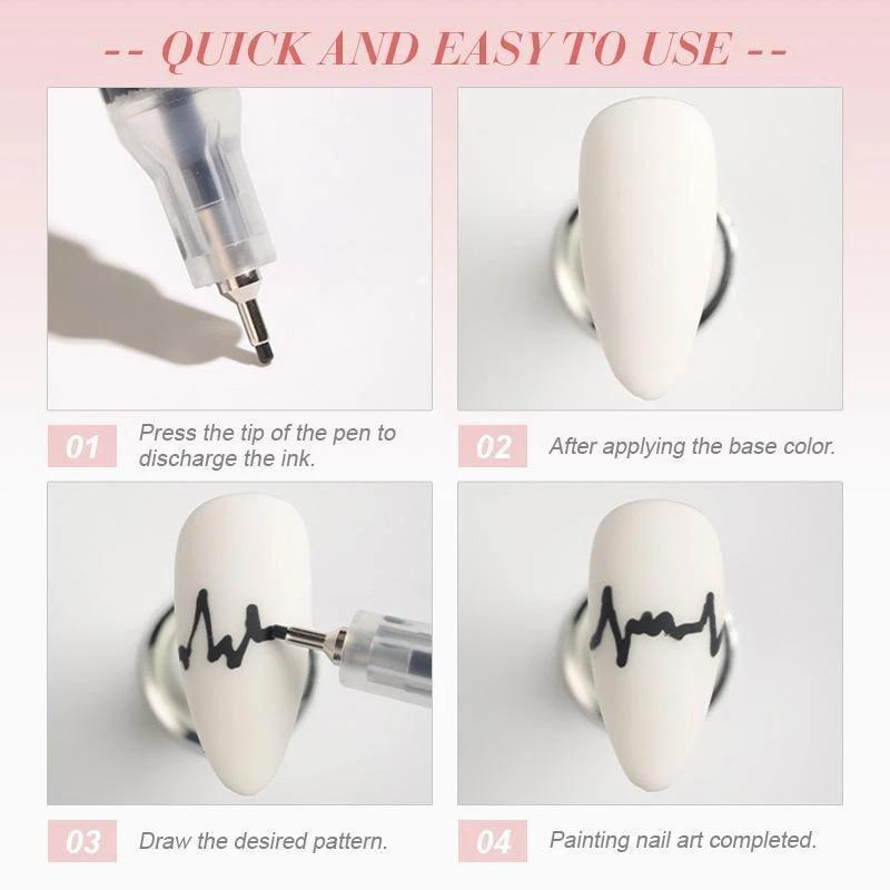 1 шт. ручка для рисования граффити для ногтей, быстросохнущая ручка, инструмент для самостоятельного создания красоты ногтей для гелевых ногтей
