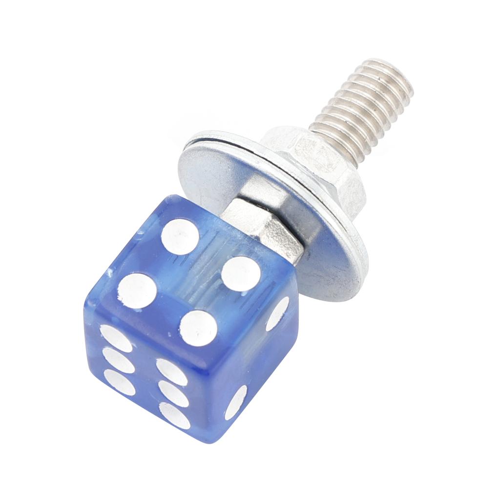 2x Болт-винт для номерного знака Custom DICE Синий пластик Мотоцикл Чоппер Боббер