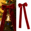 Винтажные бархатные ленточные банты Украшение для рождественской елки 4" x 10" Деревенский бант Рождественское украшение для елки Домашняя вечеринка Венок на входную дверь Гирлянда Декор