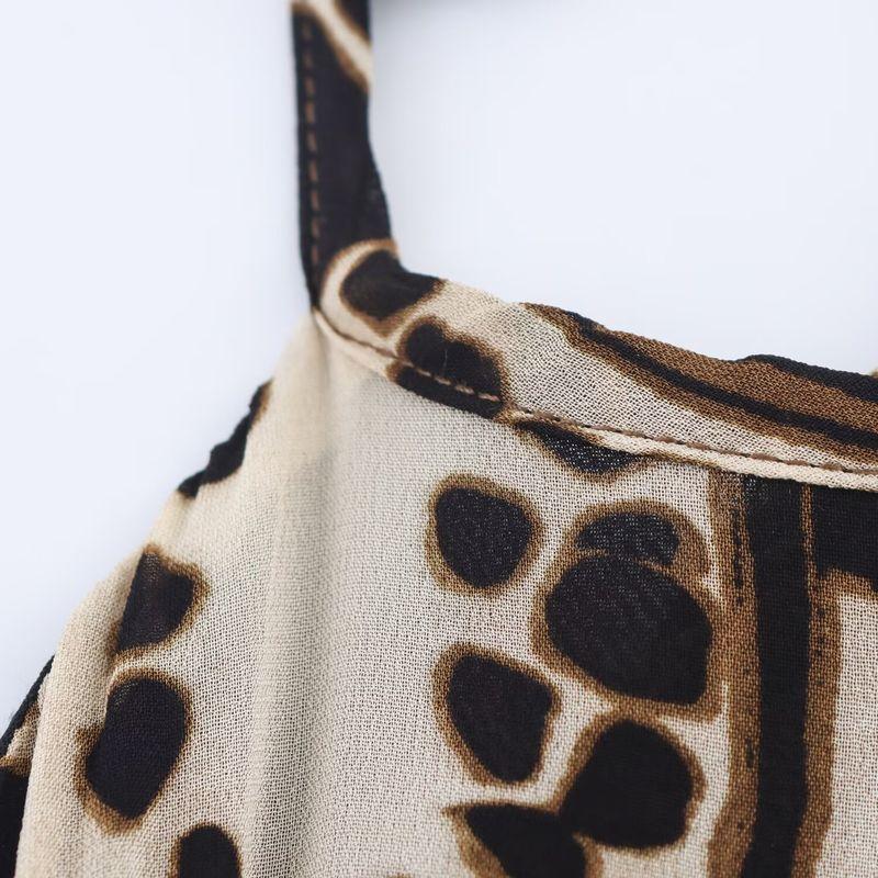 Kaslead New Women Clothes Western Style Fashion Loose Print Neck Collar Dress 2183068