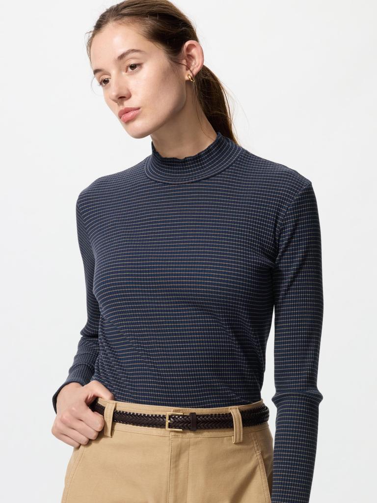 Uniqlo Lip High Neck T  Long Sleeve  sTripe