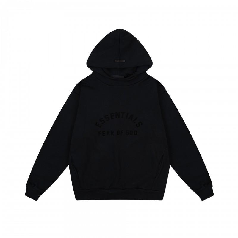 Unisex Oversized Hooded Sweatshirt With Flock Letter Print Soft Cotton Blend Warm Lined