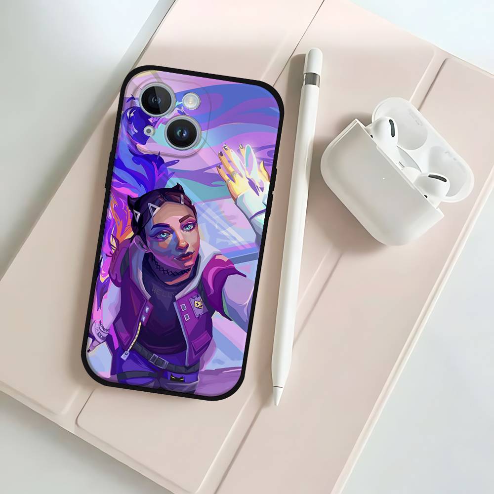 Милый C-Clove V-ValorantS Чехол для телефона Чехол для телефона Для IPhone 17 16 15 14 13 12 11 X XR XS Plus Pro Max Mini Мягкий Черный Чехол