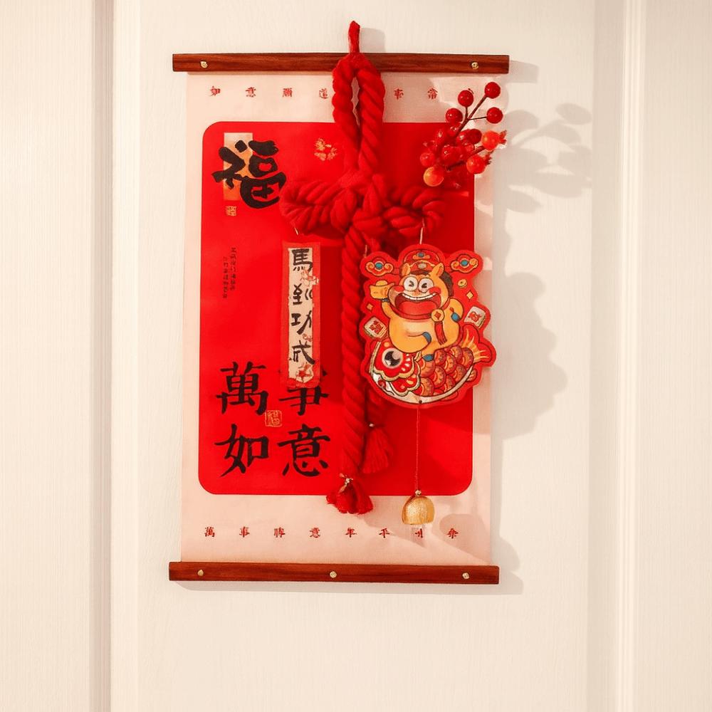 Red Spring Festival Door Decoration Traditional Horse Year Hanging Ornaments  Home