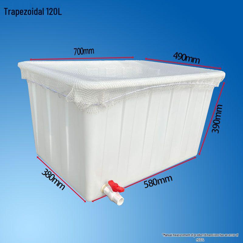 Durable Rectangular Aquaculture Tank with Drainage & Net Cover for Home Fish and Turtle Raising