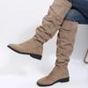 2024 Autumn and Winter Fashion New Sexy Solid Color Warm Round Toe Thick Bottom Low Heel Comfortable Women's Boots Botas Mujer