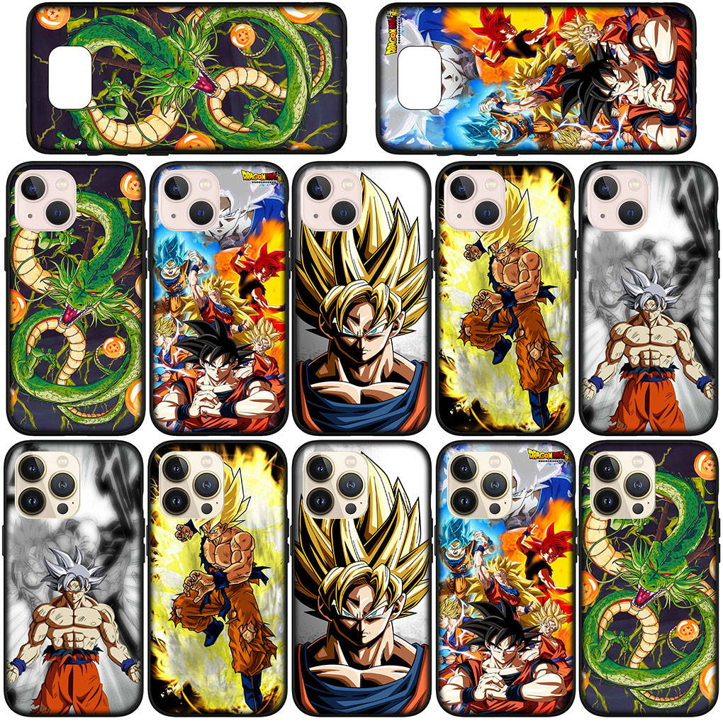 For Samsung Galaxy S24 S23 iPhone 15 14 Xiaomi Redmi Note 13 12 11 8 Plus 10 9 Pro Max X XR Phone Case Comics Dragon Ball Goku OPPO A15 Huawei Cover