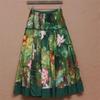 Spring Summer Fashion Women's Cotton Linen High Waist Slim Half Length Temperament Check Print Swing Skirt Plus Size