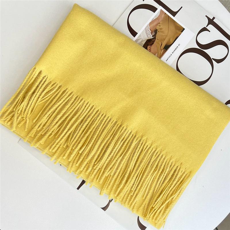 200*70 см Высококачественный однотонный искусственный кашемировый шарф Осень-зима с принтом Теплая шаль для женщин Подарок