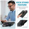 For iPhone 16 Pro Case PU Leather+TPU Hidden Card Holder Drop-proof Phone Cover with Kickstand