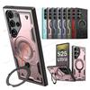 Dual Layer Armour Cover For Samsung Galaxy S25 S24 Ultra Edge S23 FE Plus S22 Ultra S21 For Magsafe Magnetic Bracket Phone Case