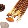 10Pcs/Set Nylon Bristles Watercolor Gouache Painting Pen Round Flat Angle Drawing Art Brush  Gouache