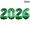 4pcs/set 2026 New Year Balloons Christmas Digital Foil Balloon Home Decor Chinese Spring Festival Baloon Navidad Party Supply