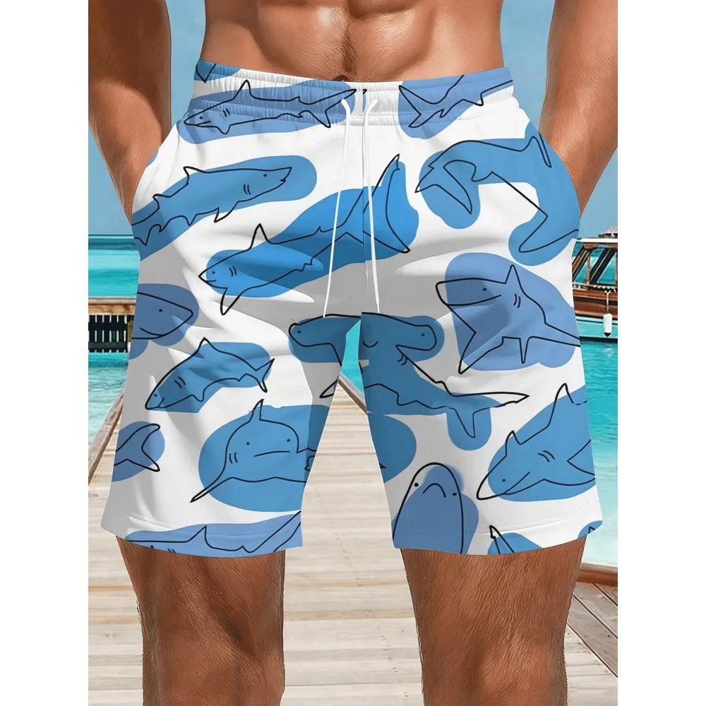 Men's Casual Shorts Outdoor Wear Creative Colorful Fish 3D Printed Shorts Loose Casual Plus Size Breathable Vacation Style Summer Versatile Shorts