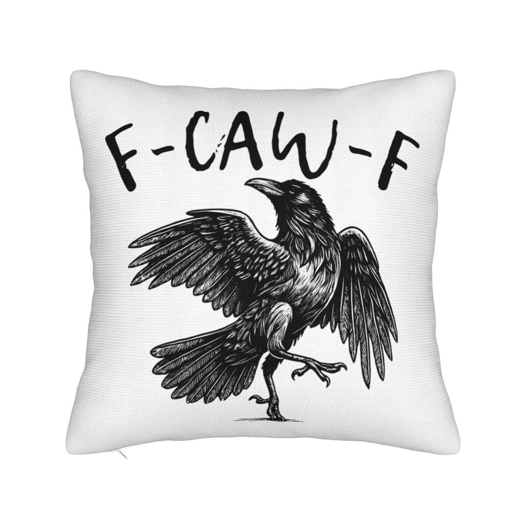 FCawF Meme Square Pillow Case Funny Black Bird Moon Cushion Cover Novelty Polyester Decor Pillowcase for Home 45x45cm