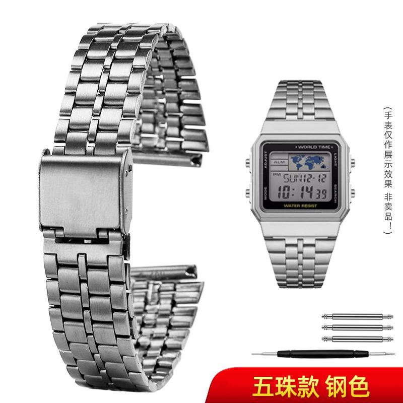 Для часов Casio из нержавеющей стали Ремешок A158 A159 A168 A158W f91w LA-680 AEQ-110 f91w маленький золотой ремешок для часов 18 мм Браслет