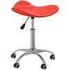 Salon and Spa Stool - VIDAXL - Red - Height Adjustable - 360° Swivel - Faux Leather