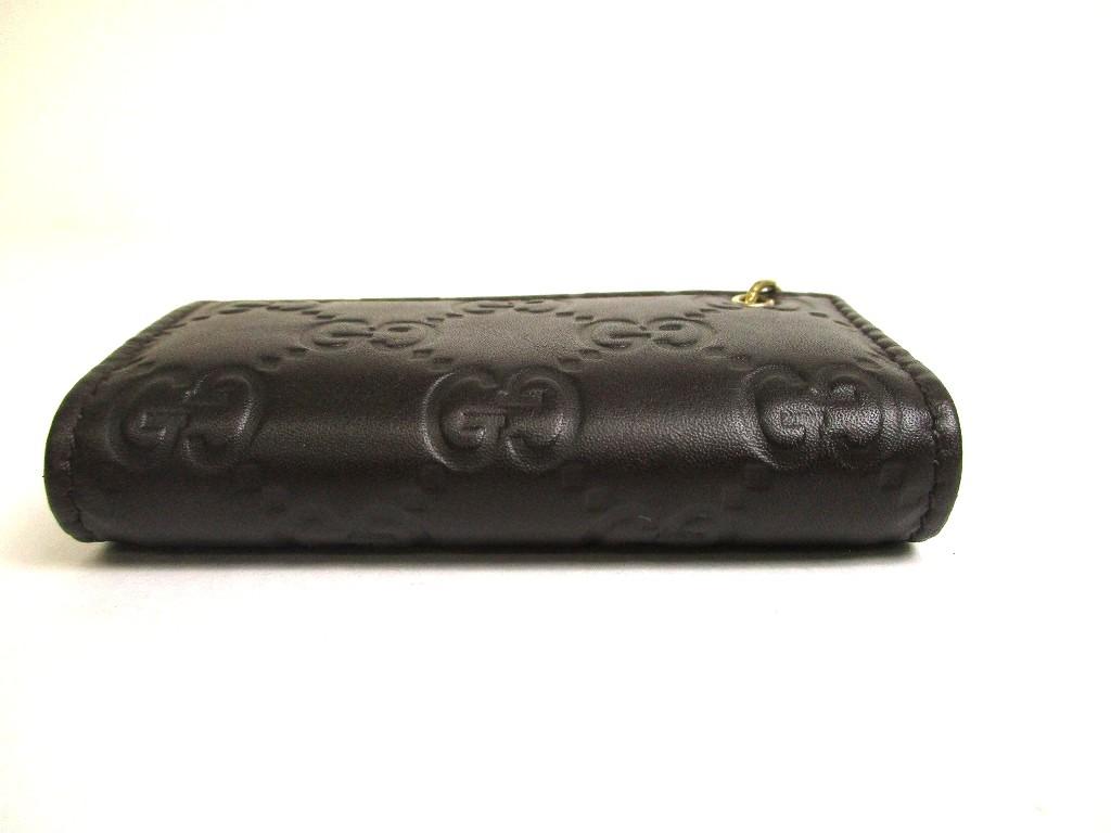 Оригинальный брелок GUCCI GG Interlocking G из темно-коричневой кожи 6 подвесок #a870 Восстановленный